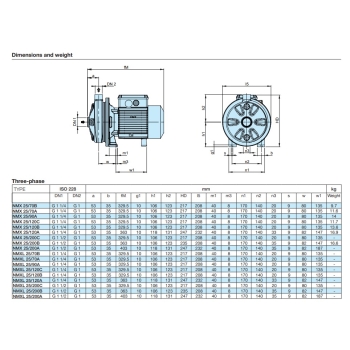 Pompa NMXLM 25/120B do wody demineralizowanej / destylowanej AISI 316L kwasoodporna